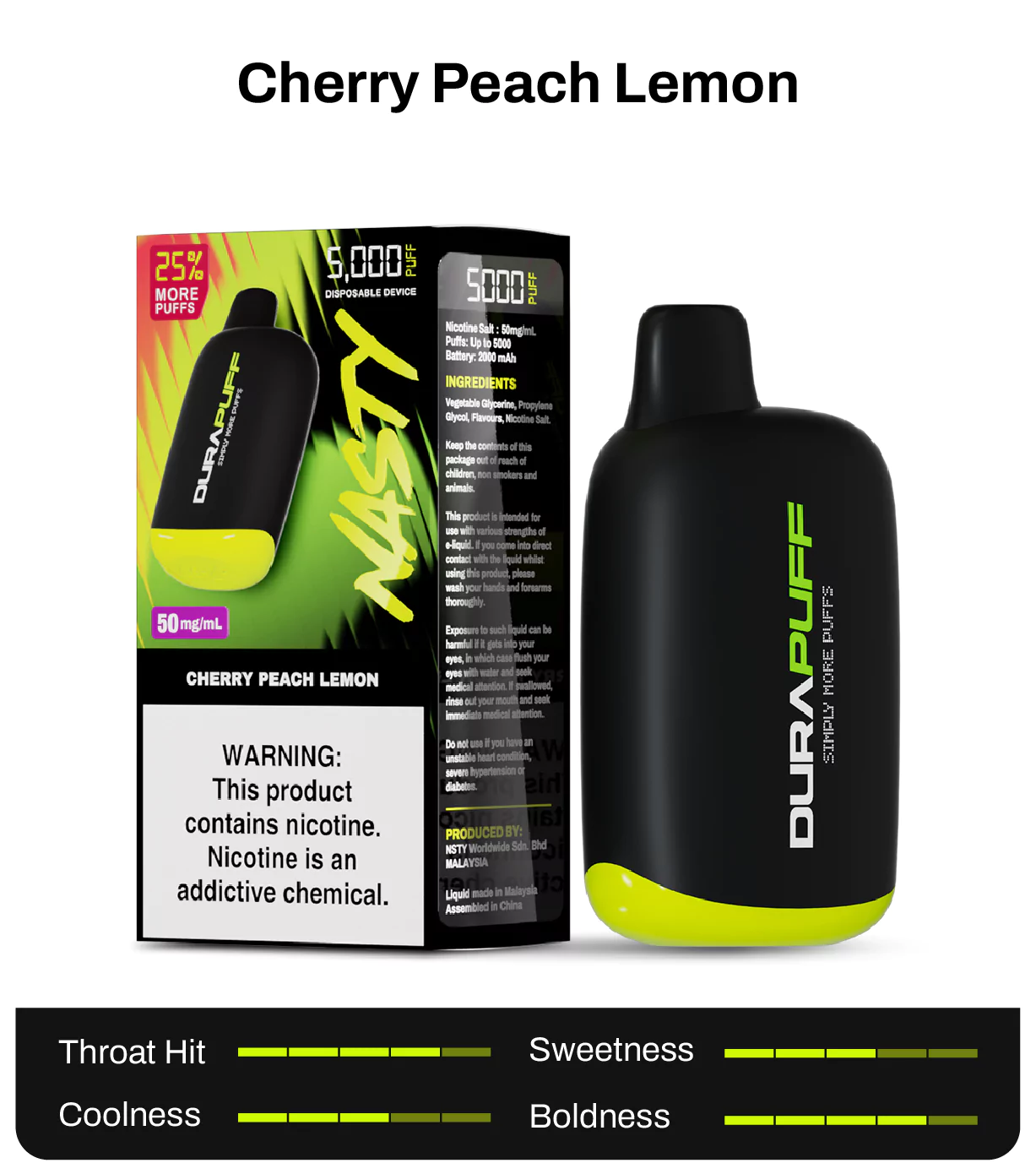 Nasty Durapuff 5k Cherry Peach Lemon