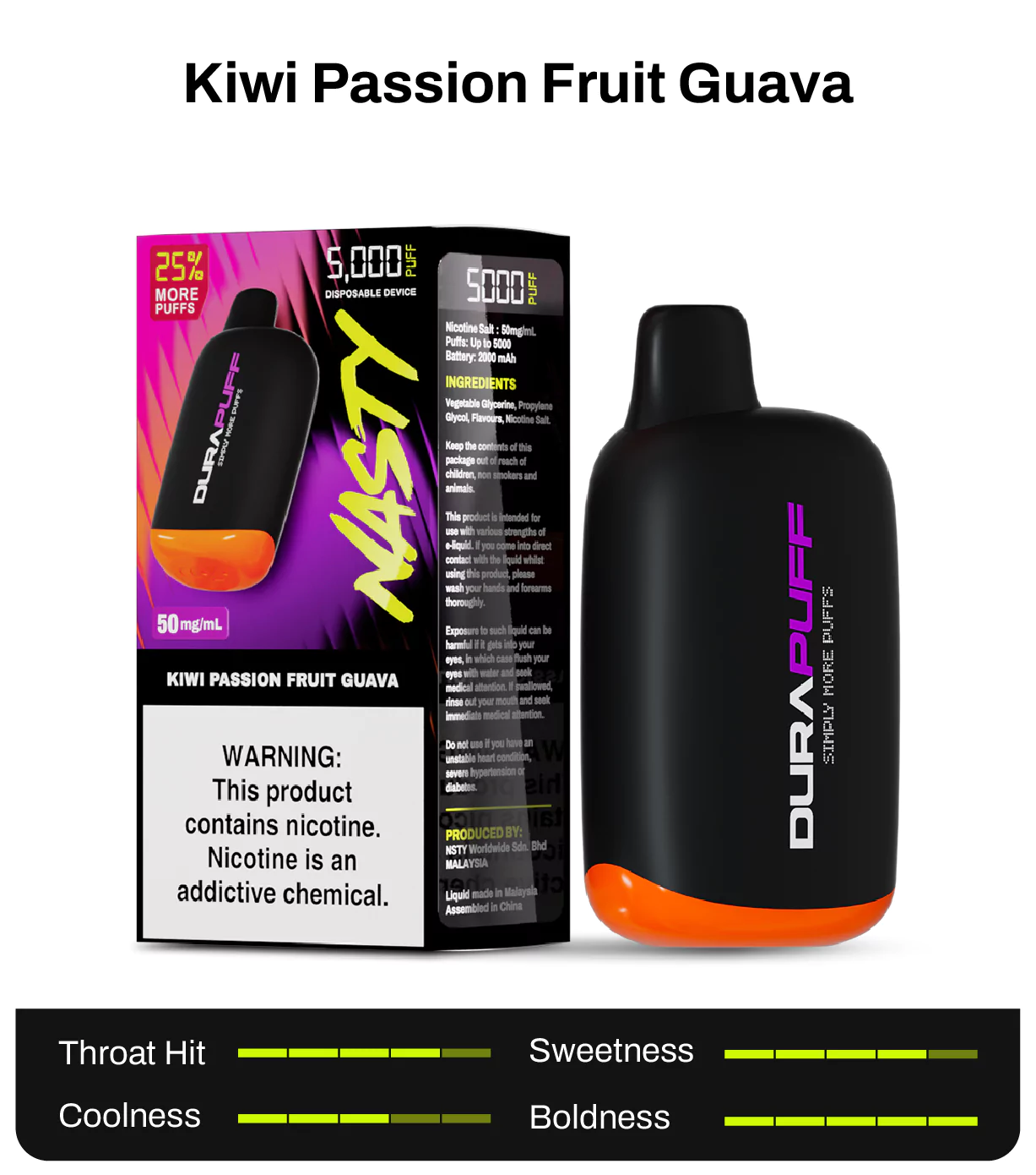 Nasty Durapuff 5k Kiwi Passion Fruit Guava