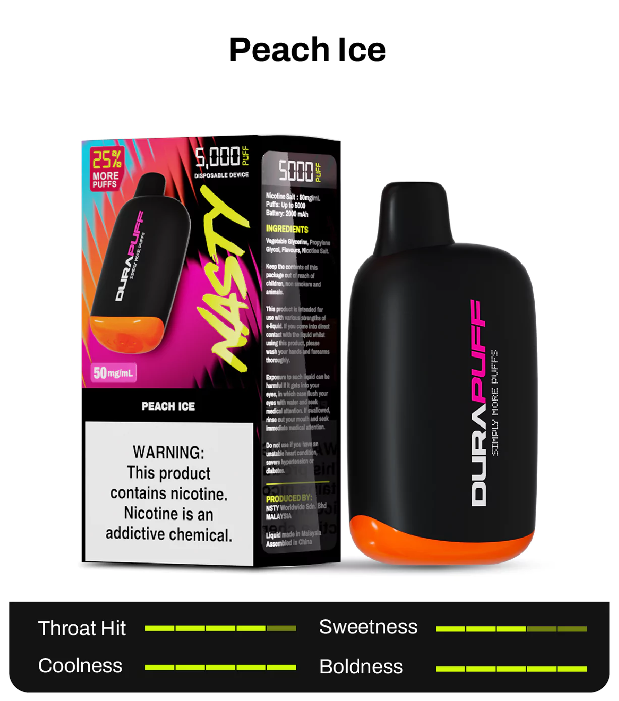Nasty Durapuff 5k Peach Ice