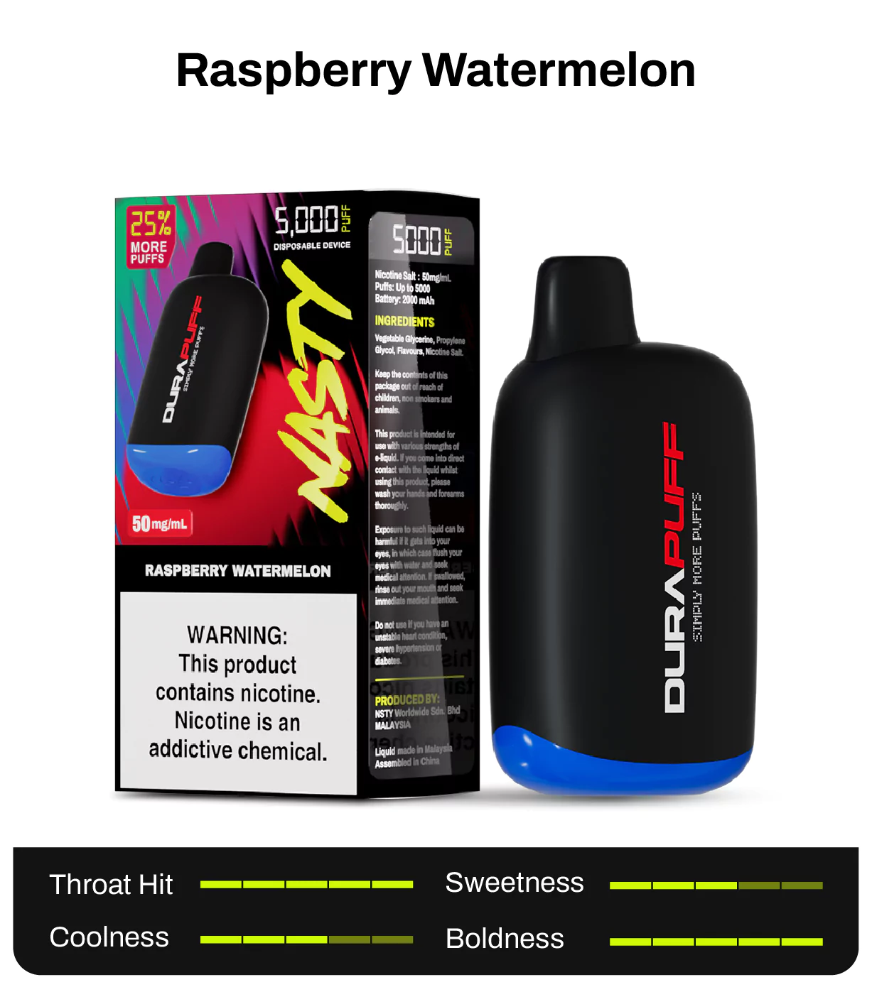 Nasty Durapuff 5k Raspberry Watermelon