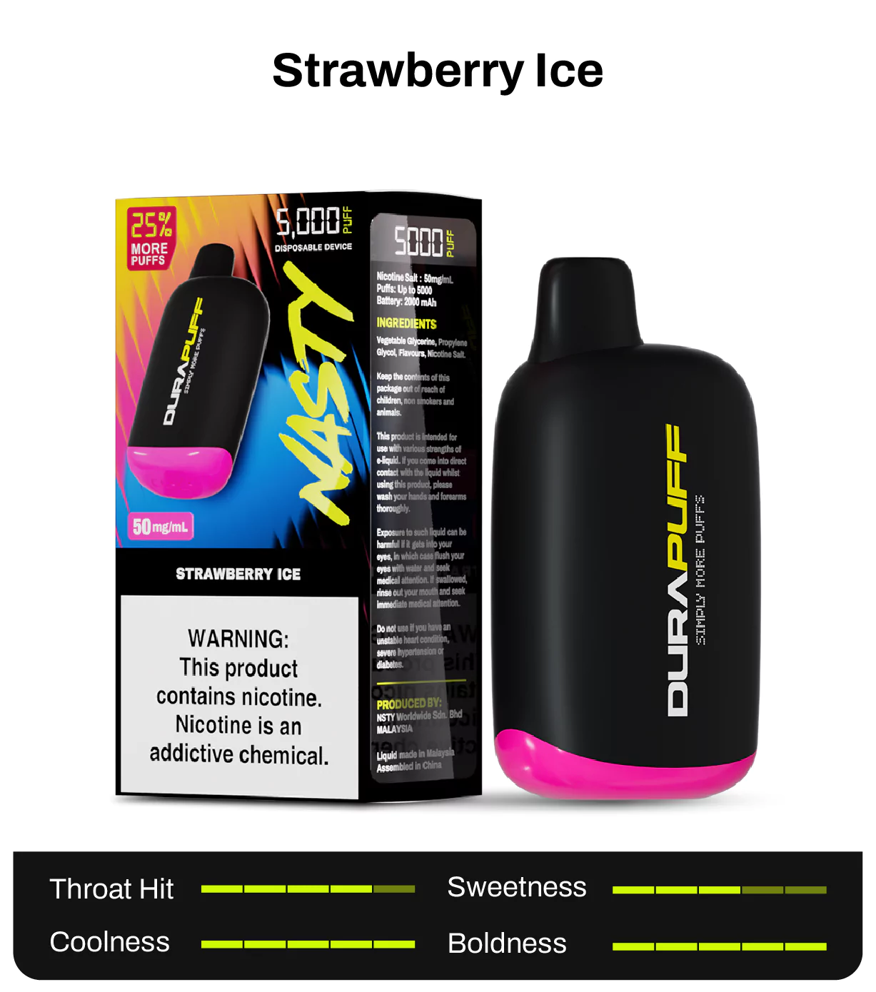Nasty Durapuff 5k Strawberry Ice